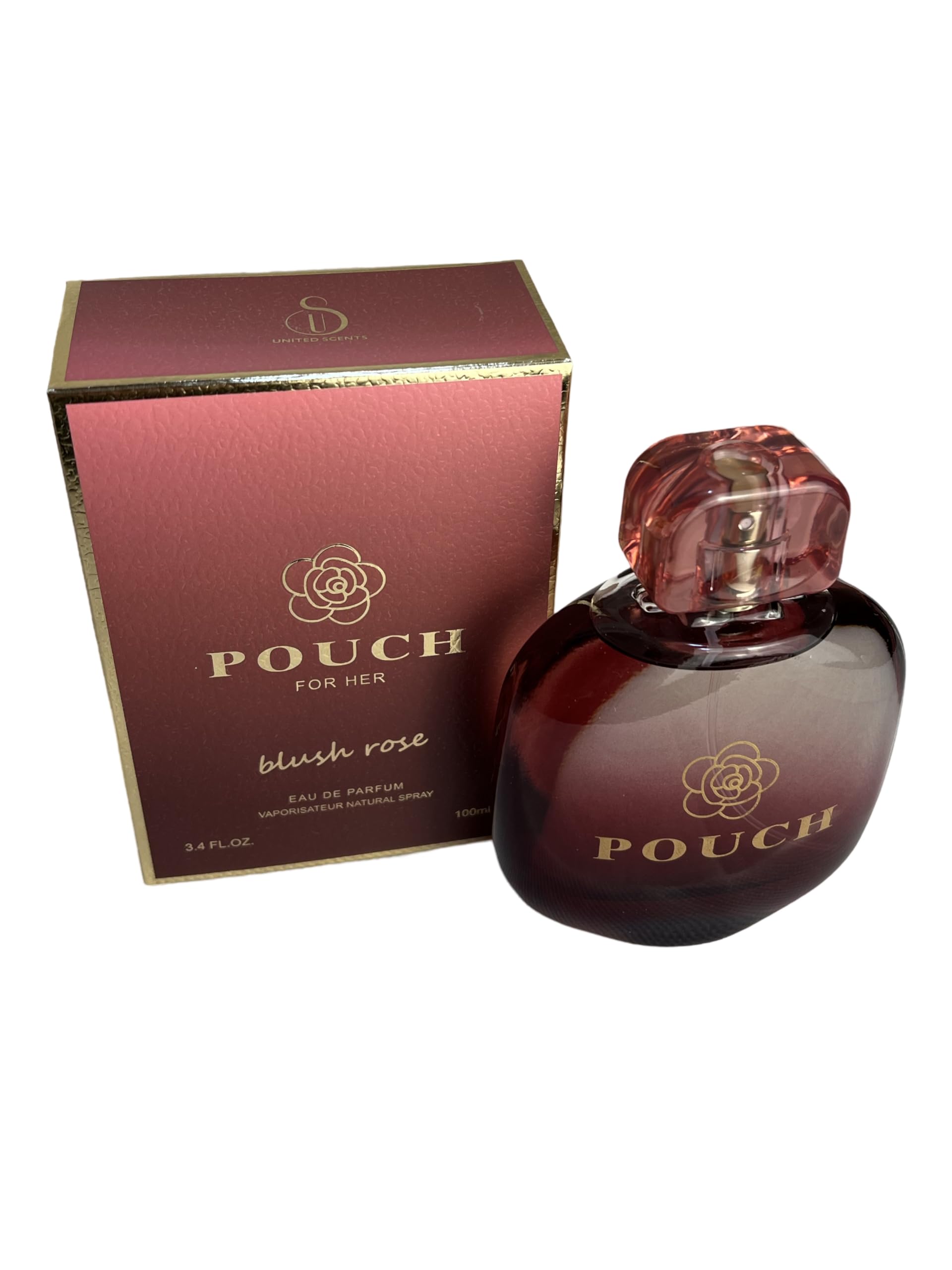 United Scents Pouch Blush Rose For Her Eau de Parfum – 3.4 Fl Oz | Bergamot, Red Currant & Rose