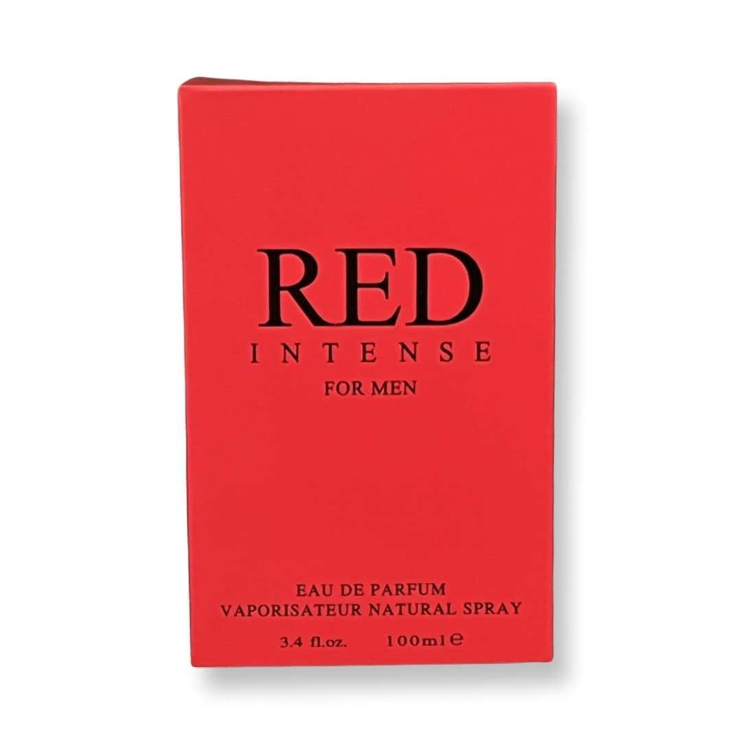 United Scents Red Intense Eau de Parfum for Men – 3.4 Fl Oz | Cranberry, Grapefruit & Italian Lemon