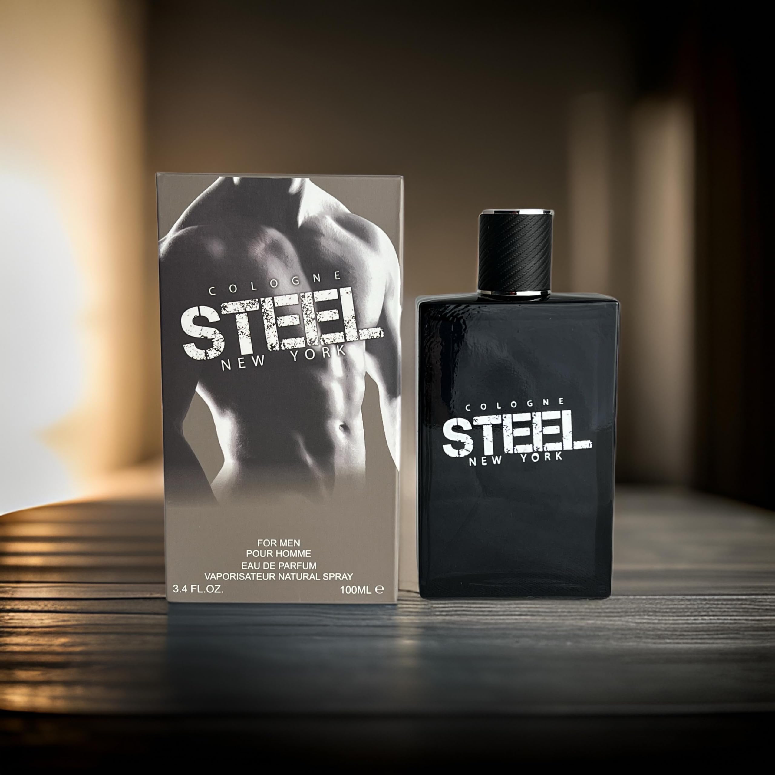 United Scents Steel New York Eau de Parfum for Men – 3.4 Fl Oz