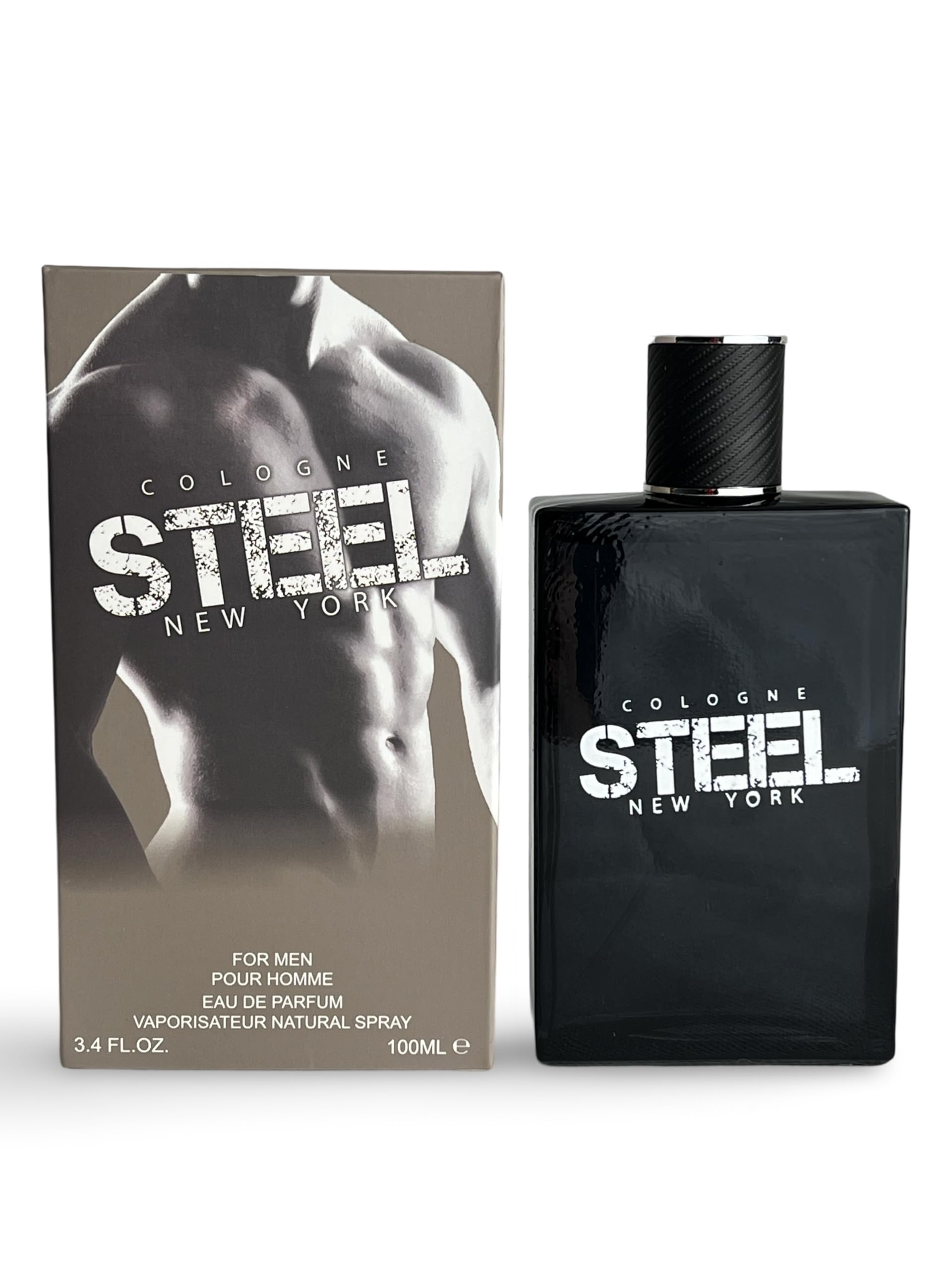 United Scents Steel New York Eau de Parfum for Men – 3.4 Fl Oz