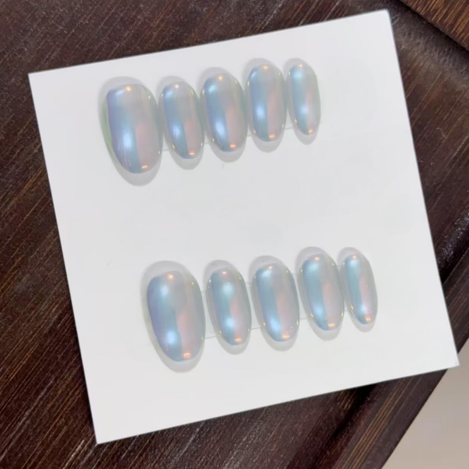 UNIYVOH Cat Eye Nails – Aurora Bubbles Magnetic Shimmer Press-Ons
