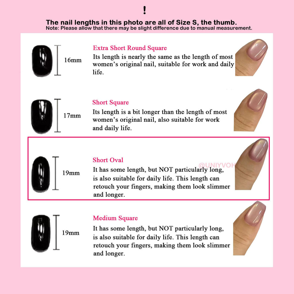 UNIYVOH Starry Sky Oval Nails – Handmade Glitter Press-On Nails (Cat Eye/Aurora)