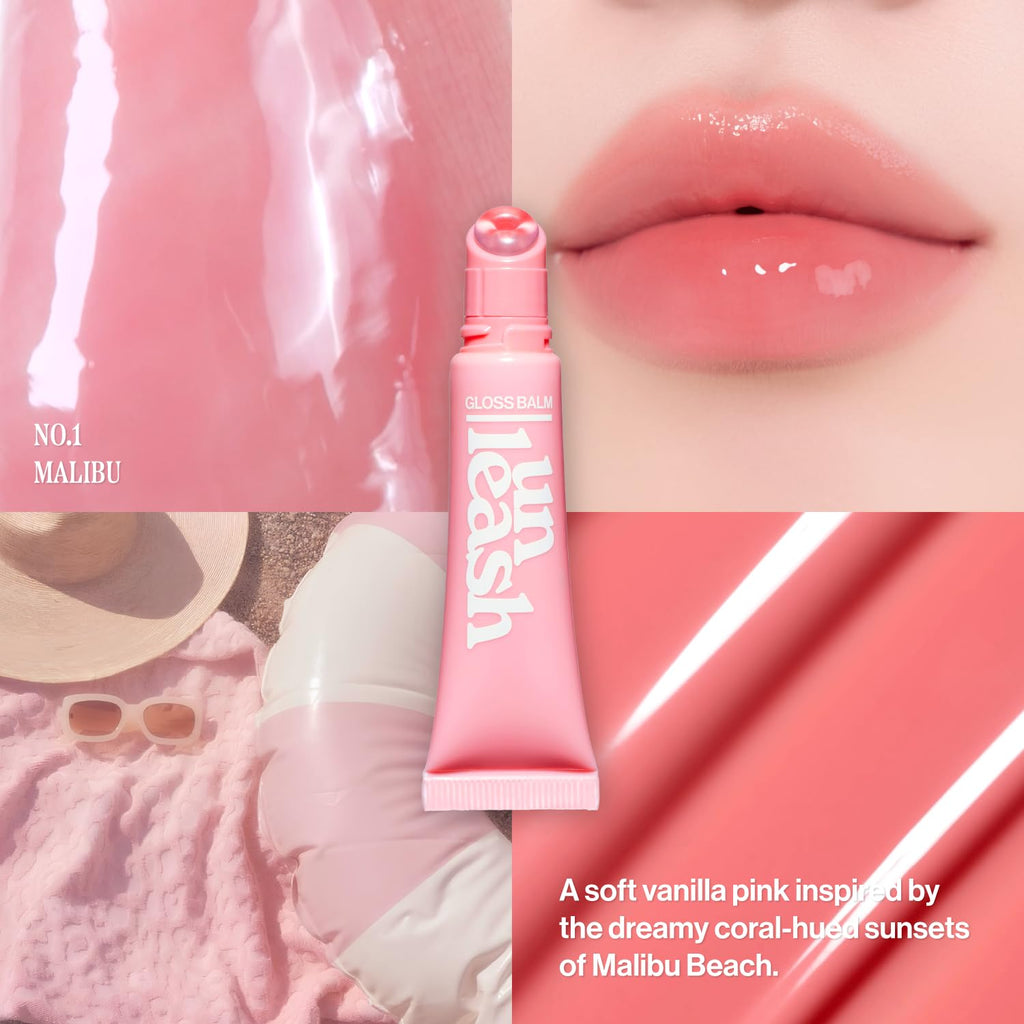 UNLEASHIA Sunset Dazzle Gloss Balm – Hydrating Lip Gloss No.1 Malibu