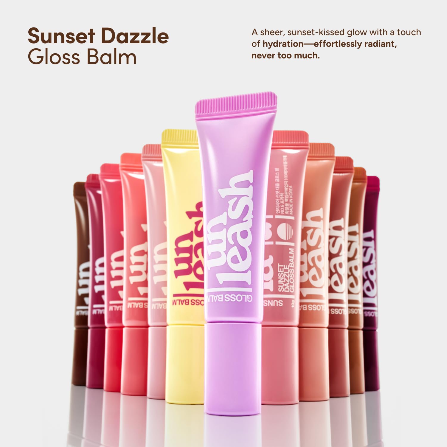 UNLEASHIA Sunset Dazzle Gloss Balm – Hydrating Lip Gloss No.1 Malibu