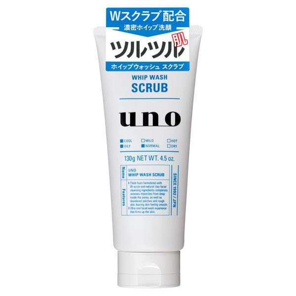 UNO WHIP WASH Scrub Facial Cleanser for Men – Deep Clean & Gentle Exfoliation, 4.5 oz