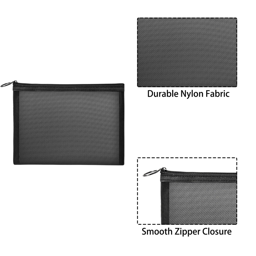 Unoutur 6-Piece Mesh Makeup Bag Set – Transparent Zip Pouches for Travel