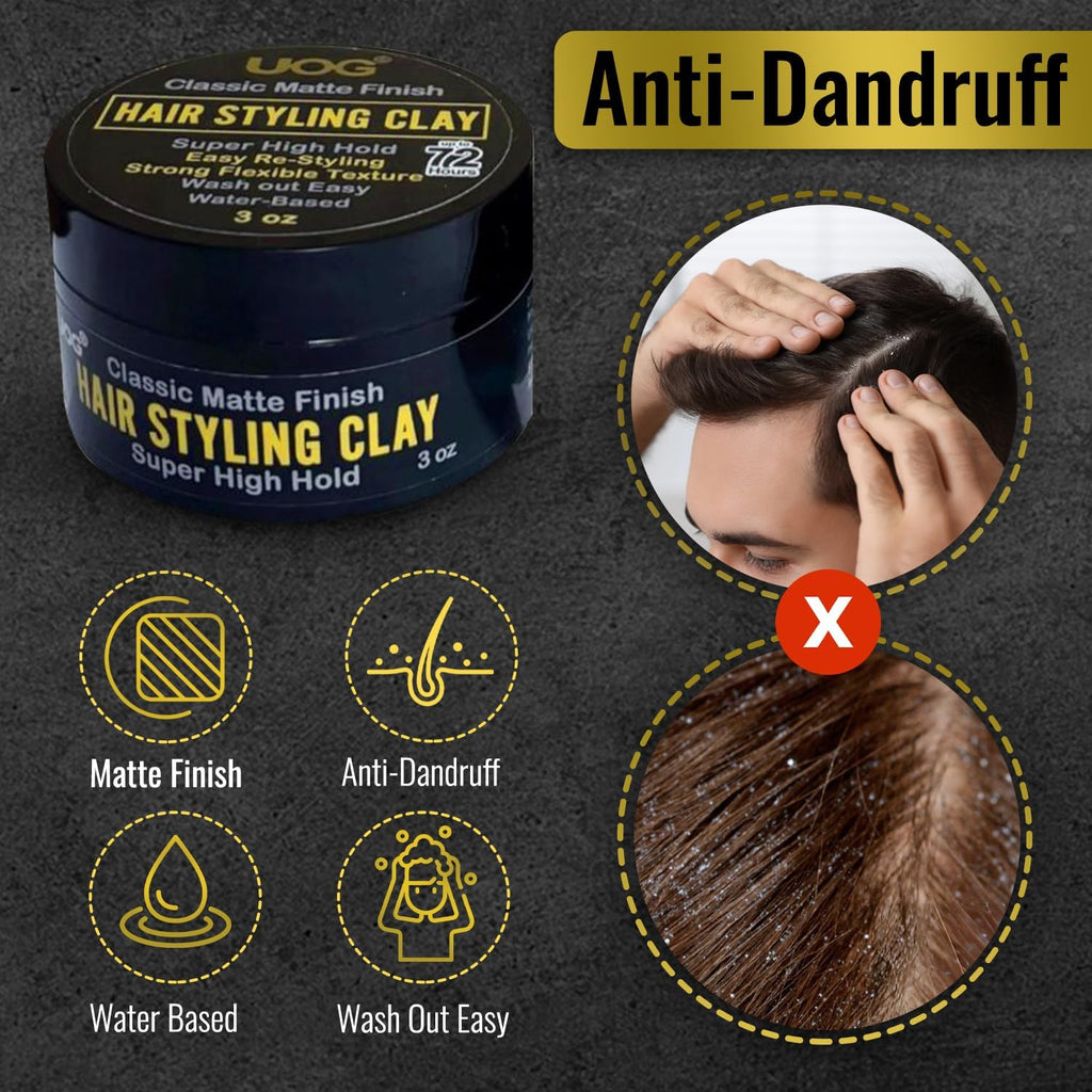 UOG United One Hair Styling Clay – High Hold, Matte Finish, Wash-Out