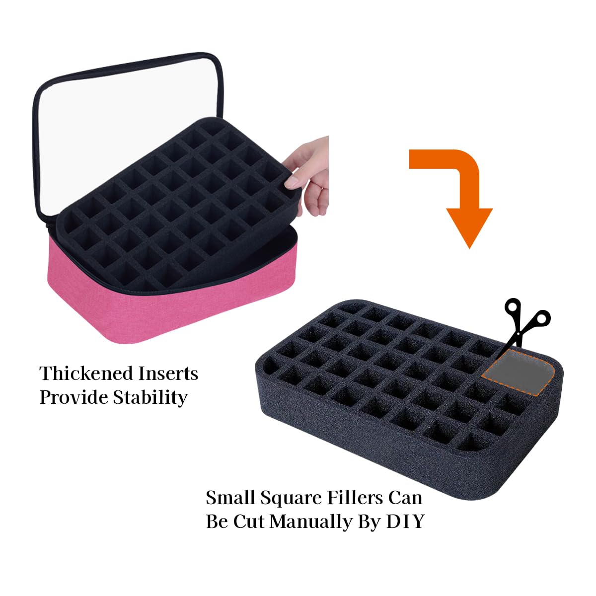 UOZL Small Clear Nail Polish Organizer – Holds 40 Bottles (15ml) Rose Red