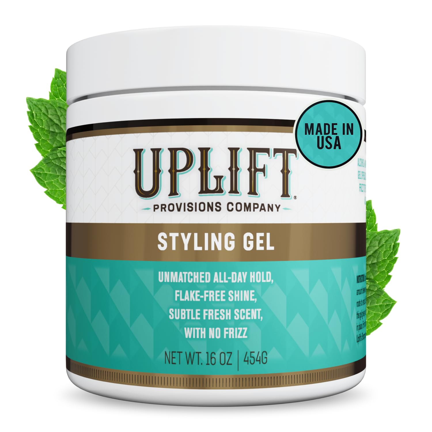 Uplift Provisions Styling Hair Gel – Strong Hold for All Hair Types, 16 oz