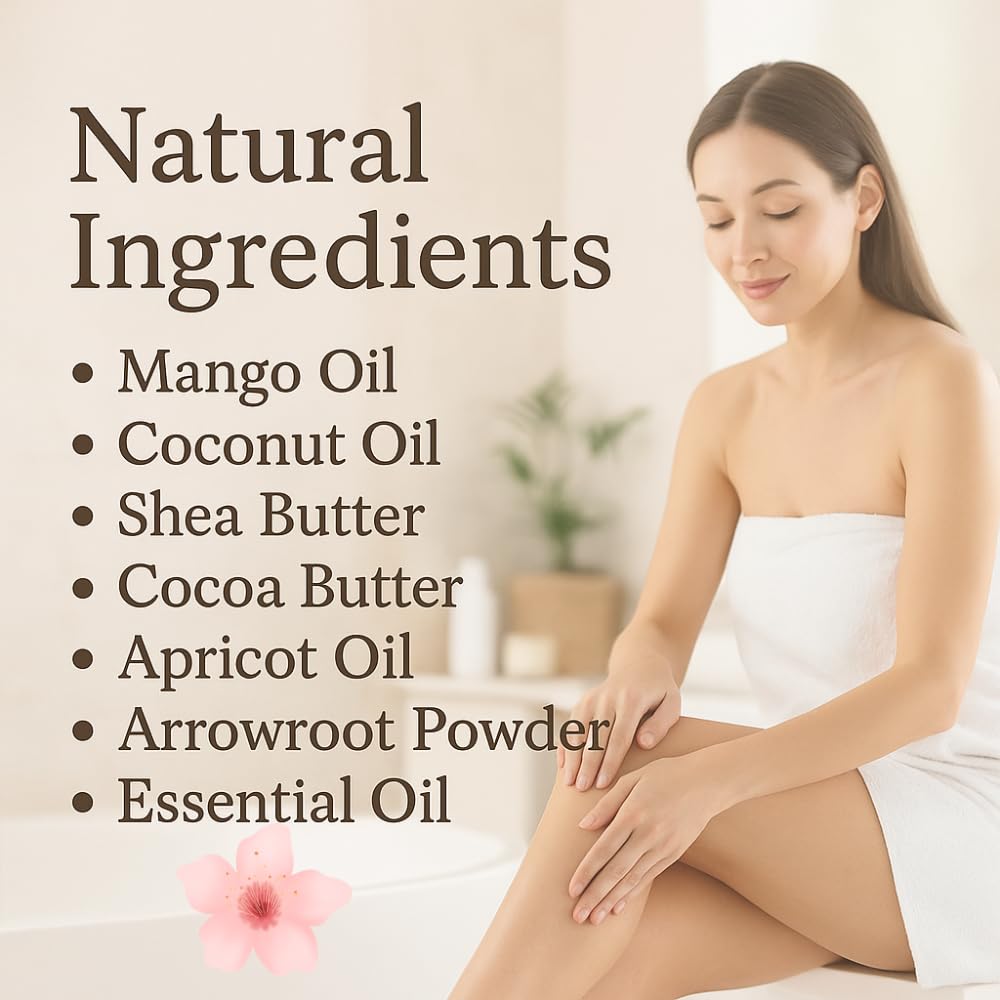 Uplift Us Marketplace Baby Powder Creamy Whipped Body Butter – Nourishing Shea, Cocoa & Coconut Oil