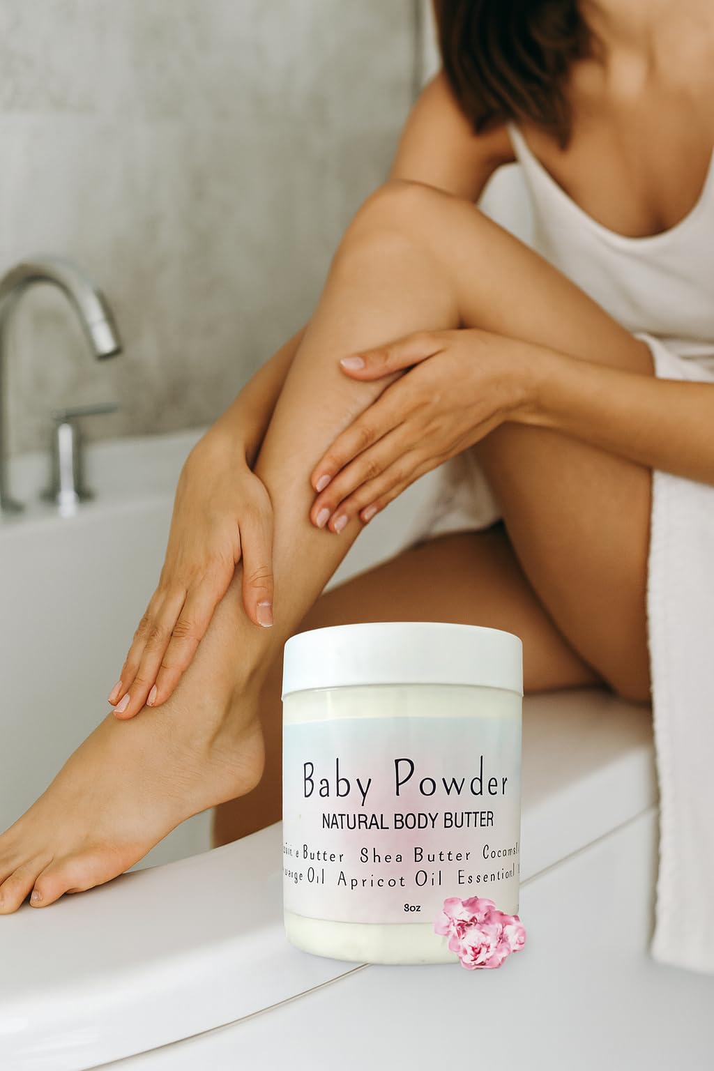 Uplift Us Marketplace Baby Powder Creamy Whipped Body Butter – Nourishing Shea, Cocoa & Coconut Oil