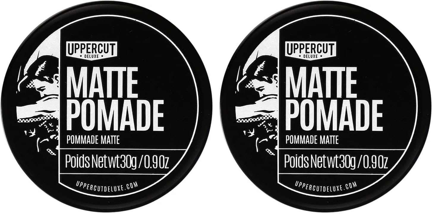 UPPERCUT DELUXE Matte Pomade MIDI – Medium Hold, Matte Finish, Water Based, 0.9 oz / 30 g (2-pack)