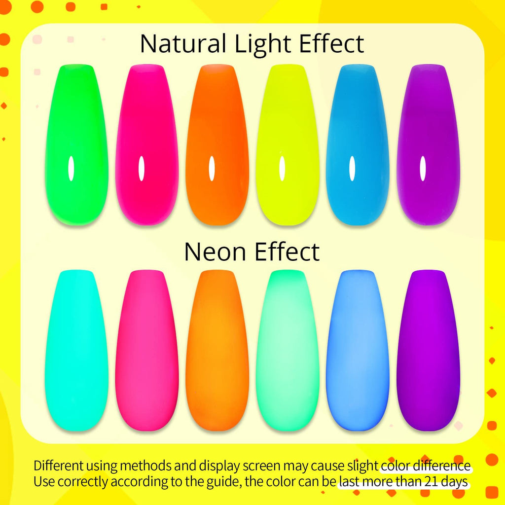UR SUGAR Neon Poly Extension Gel Set - 6 Colors | Quick Build, Long-Lasting Gel Polish Kit