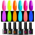 UR SUGAR Glow in the Dark Gel Nail Polish Set – 6 Neon Halloween Colors, Soak-Off
