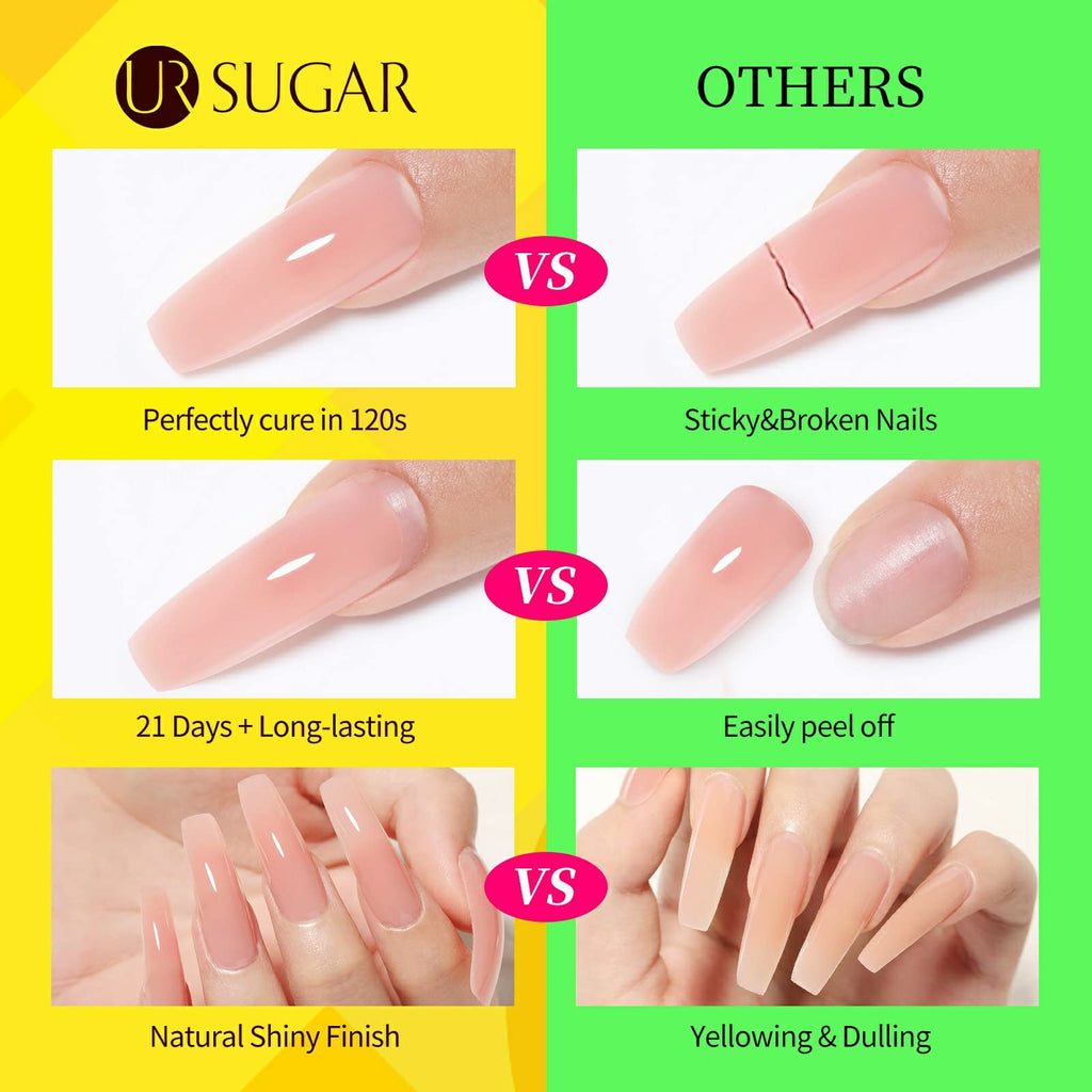 UR SUGAR Neon Poly Extension Gel Set - 6 Colors | Quick Build, Long-Lasting Gel Polish Kit
