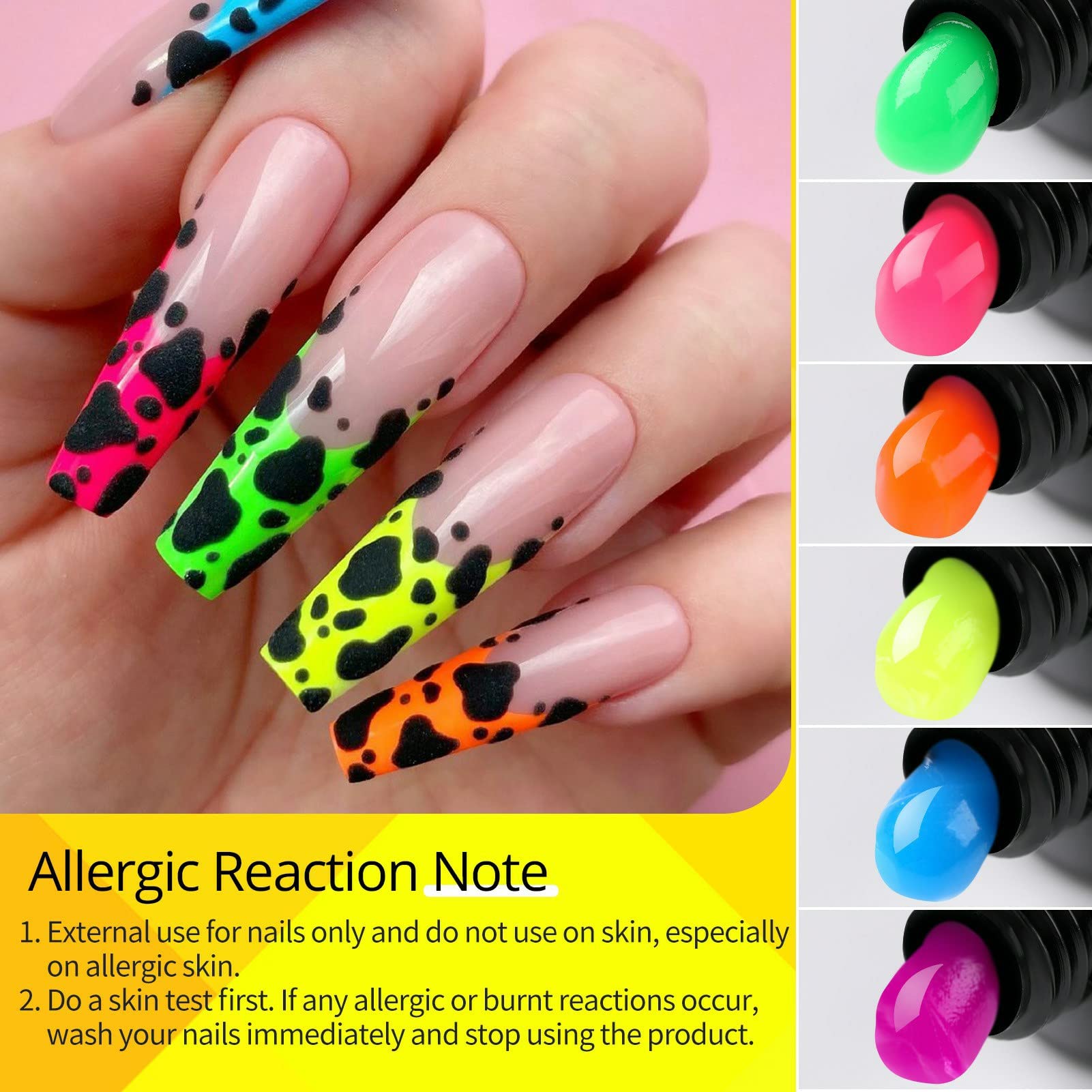 UR SUGAR Neon Poly Extension Gel Set - 6 Colors | Quick Build, Long-Lasting Gel Polish Kit