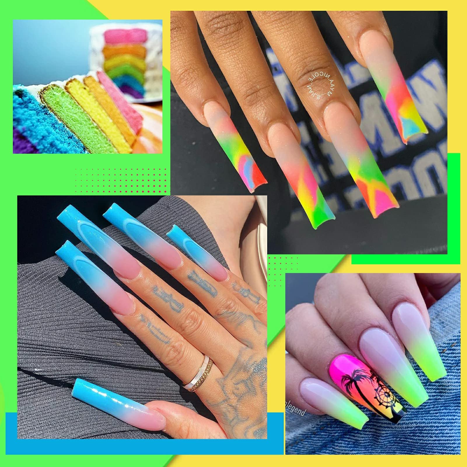 UR SUGAR Neon Poly Extension Gel Set - 6 Colors | Quick Build, Long-Lasting Gel Polish Kit