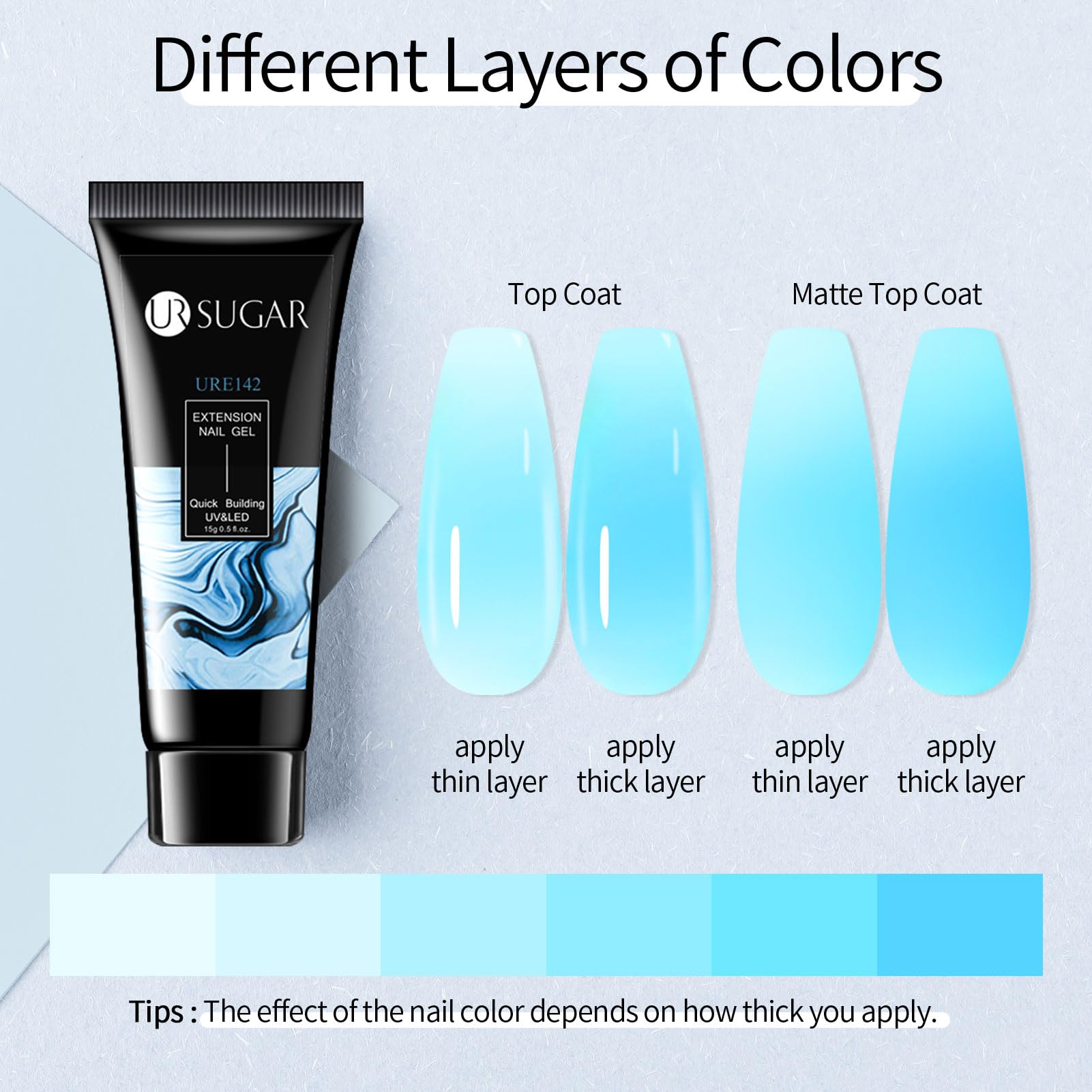 UR SUGAR Neon Extension Gel Set – 6 Colors for Quick, At-Home Nail Extensions