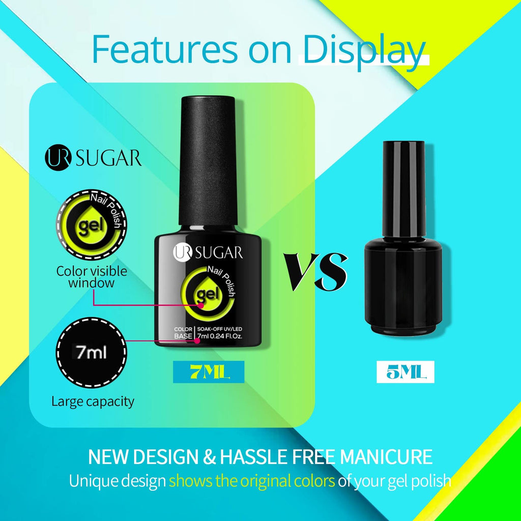 UR SUGAR Glow in the Dark Gel Nail Polish Set – 6 Neon Halloween Colors, Soak-Off