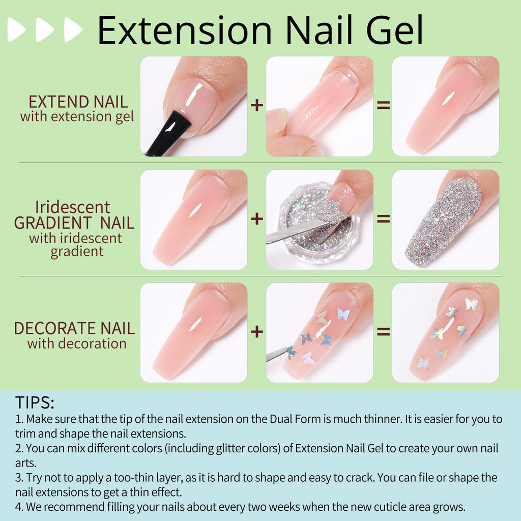 UR SUGAR Neon Extension Gel Set – 6 Colors for Quick, At-Home Nail Extensions