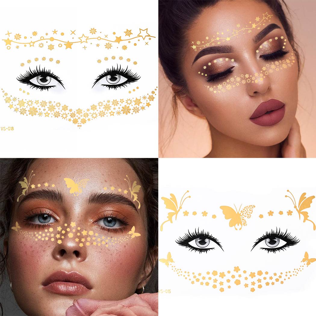 Uranian Gold Freckles Temporary Tattoos – Waterproof Face Stickers Set 1