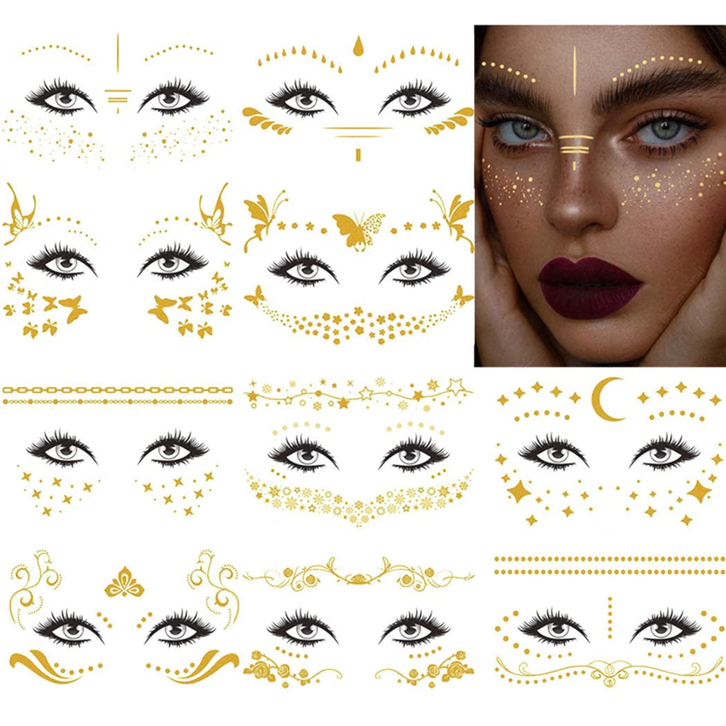 Uranian Gold Freckles Temporary Tattoos – Waterproof Face Stickers Set 1