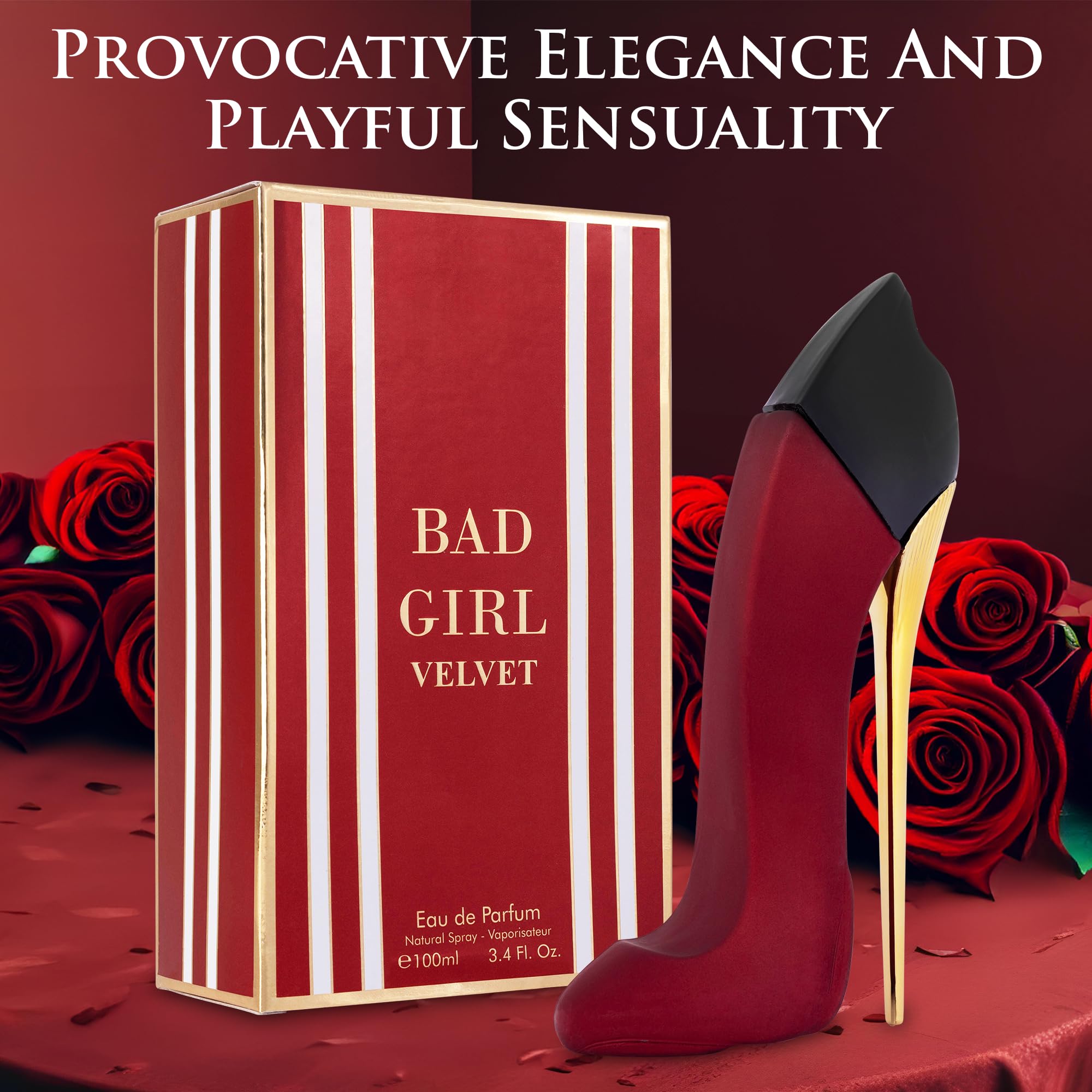 URBAN COLLECTION Bad Girl Velvet for Women – Eau de Parfum 100 ml | Amber Floral, Sweet & Powdery