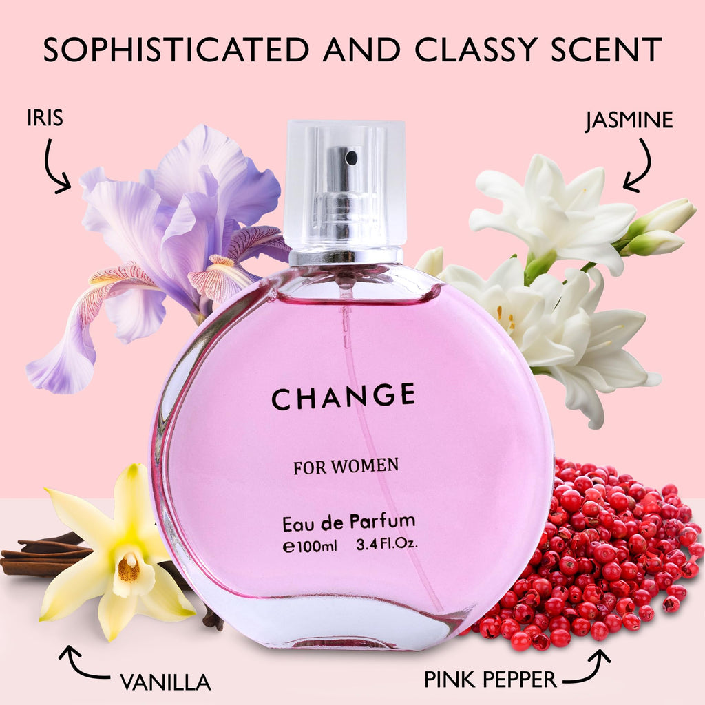 URBAN COLLECTION Change Eau De Parfum for Women – Pink Pepper, Jasmine & Iris, 100ml