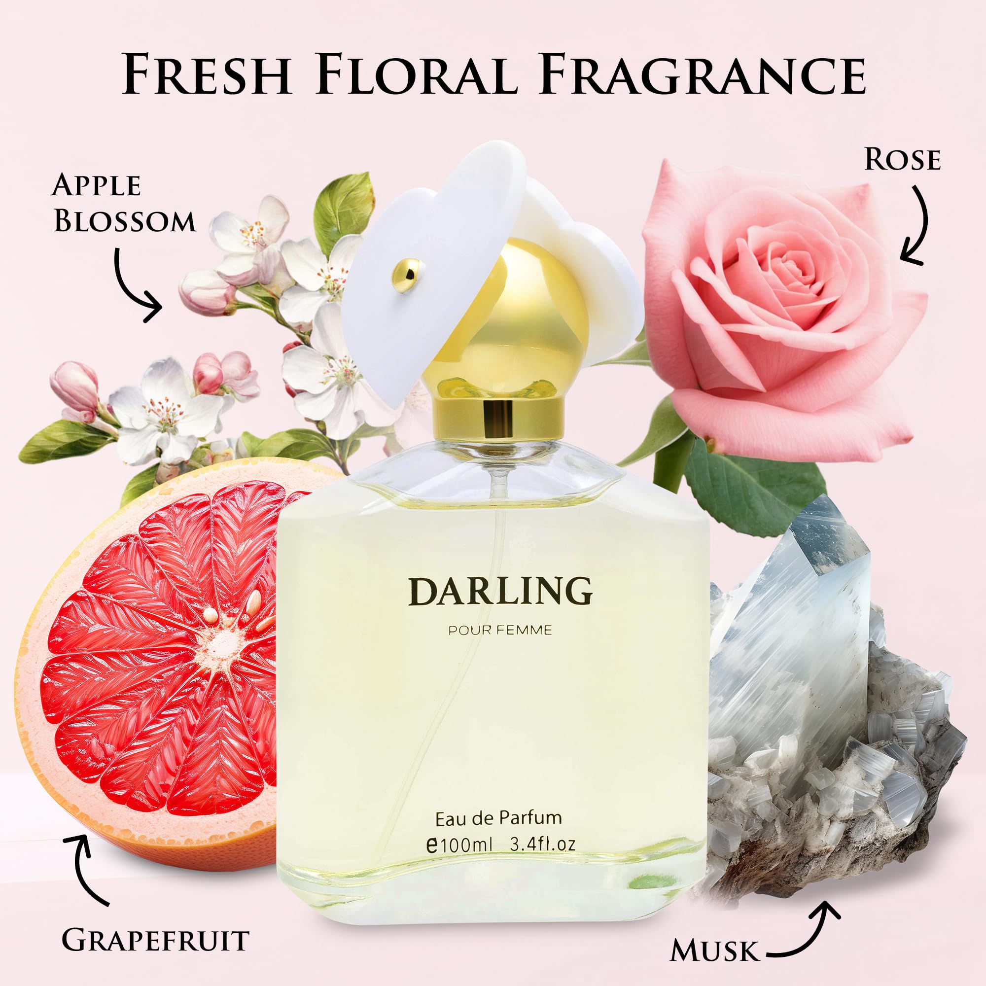 Urban Collection Darling So Fresh for Women EDP – Fruity Floral Scent | Grapefruit & Raspberry | Paraben-Free, Vegan & Cruelty-Free | 100ml