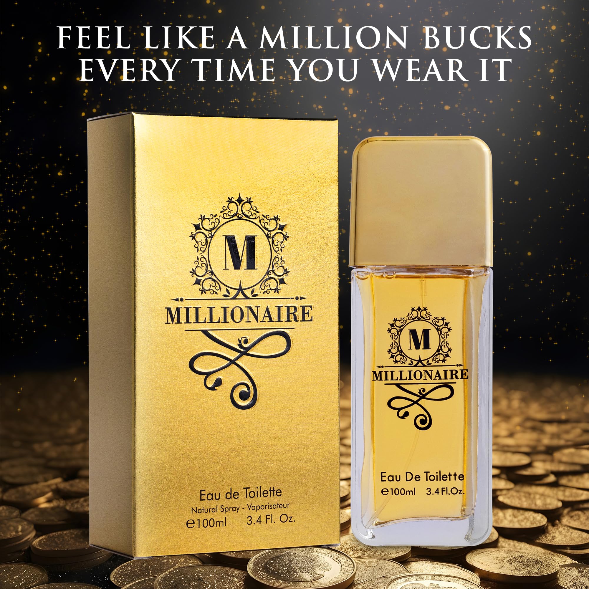 URBAN COLLECTION Millionaire Eau De Toilette for Men – Citrus, Woody & Spicy, 100ml