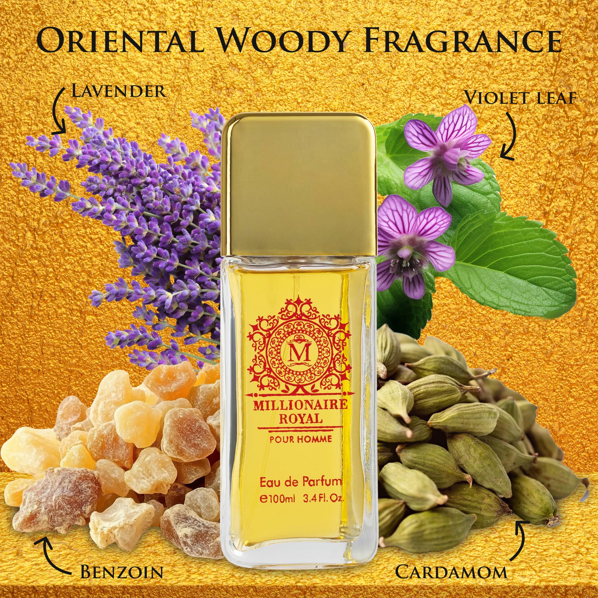 Urban Collection Millionaire Royal for Men – Oriental Fresh Woody Fragrance | 100ml | Paraben-Free, Vegan & Cruelty-Free