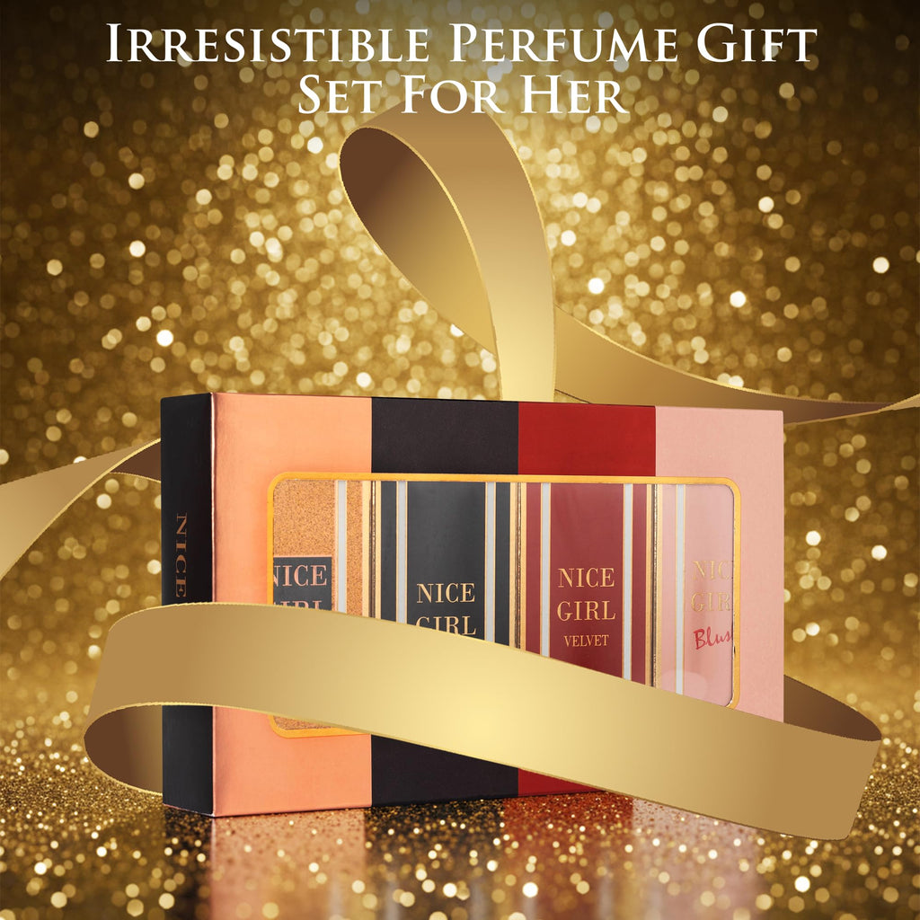 URBAN COLLECTION Nice Girl 4-PC Mini Perfume Gift Set – Travel Size 30ml EDP (Vanilla, Tuberose, Rose)