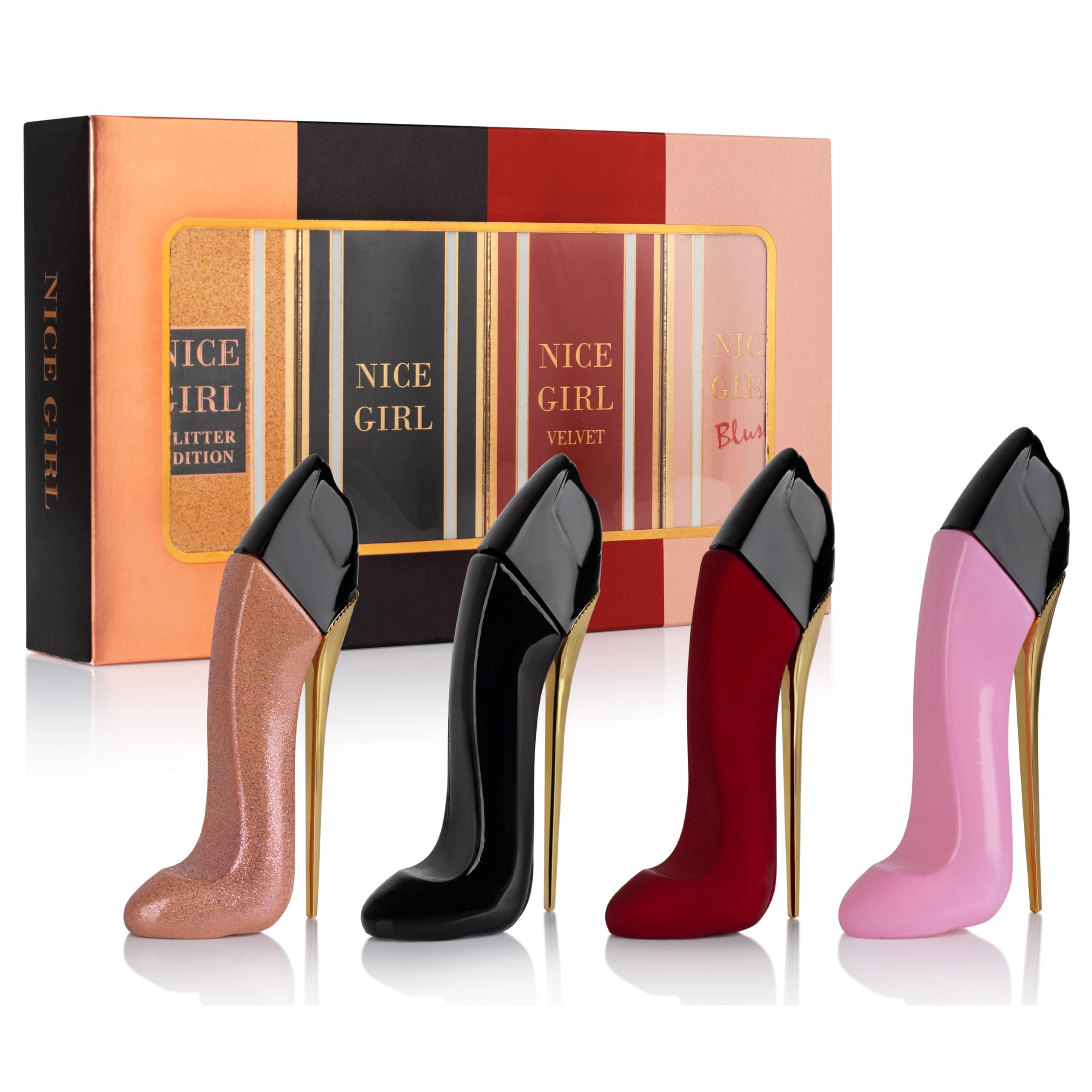 URBAN COLLECTION Nice Girl 4-PC Mini Perfume Gift Set – Travel Size 30ml EDP (Vanilla, Tuberose, Rose)