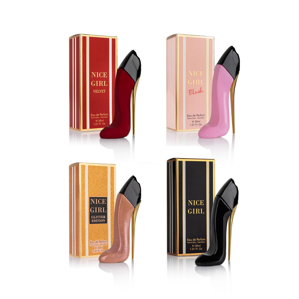 URBAN COLLECTION Nice Girl 4-PC Mini Perfume Gift Set – Travel Size 30ml EDP (Vanilla, Tuberose, Rose)