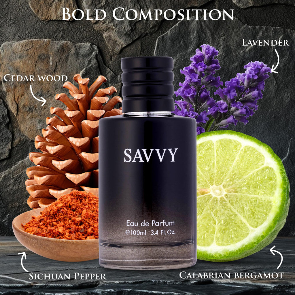 URBAN COLLECTION Savvy for Men Eau de Parfum – Bergamot, Pepper & Vanilla, 100 ml