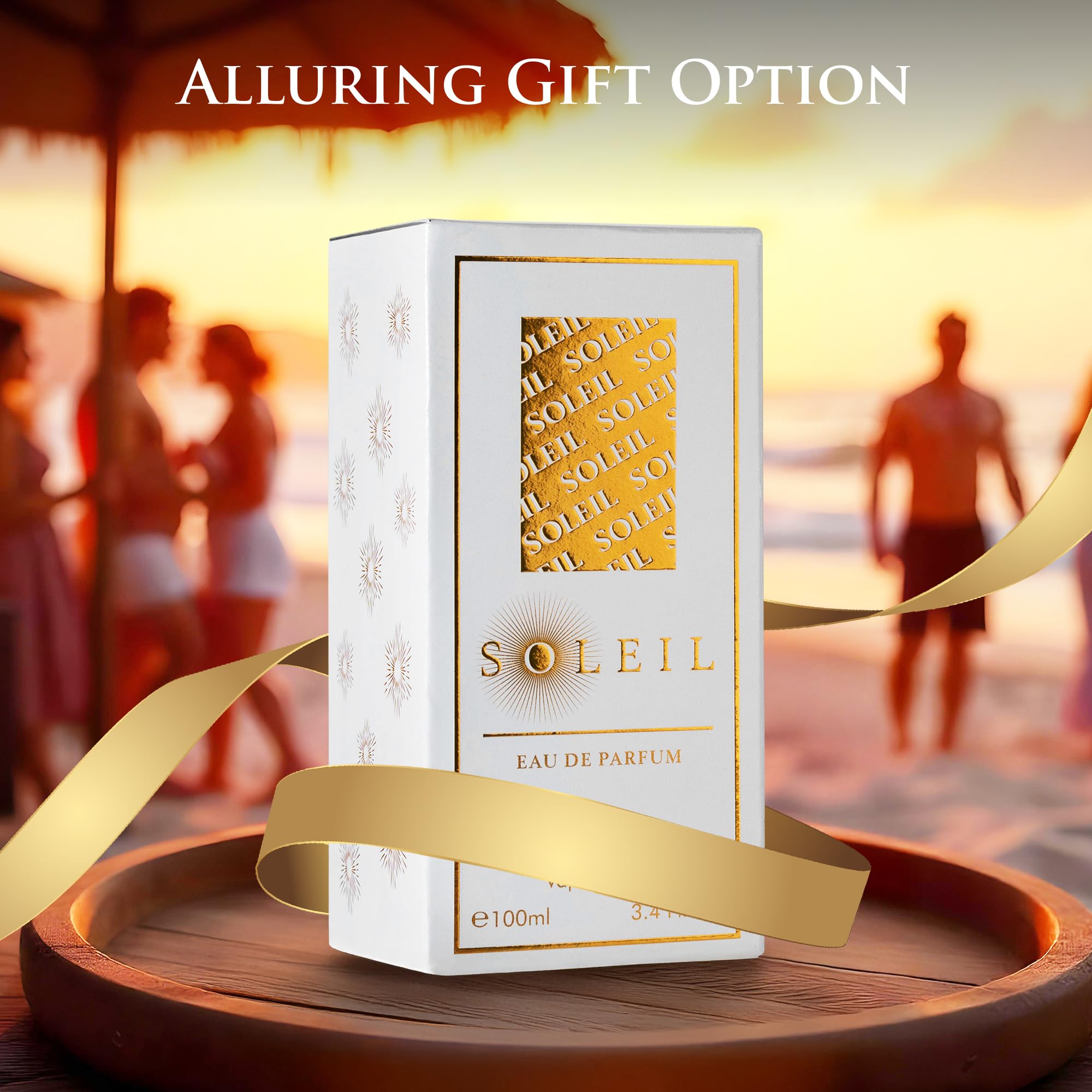URBAN COLLECTION Soleil for Women Eau De Parfum – Warm Gourmand Notes with Soft Florals and Sandalwood, Paraben-Free 100ml