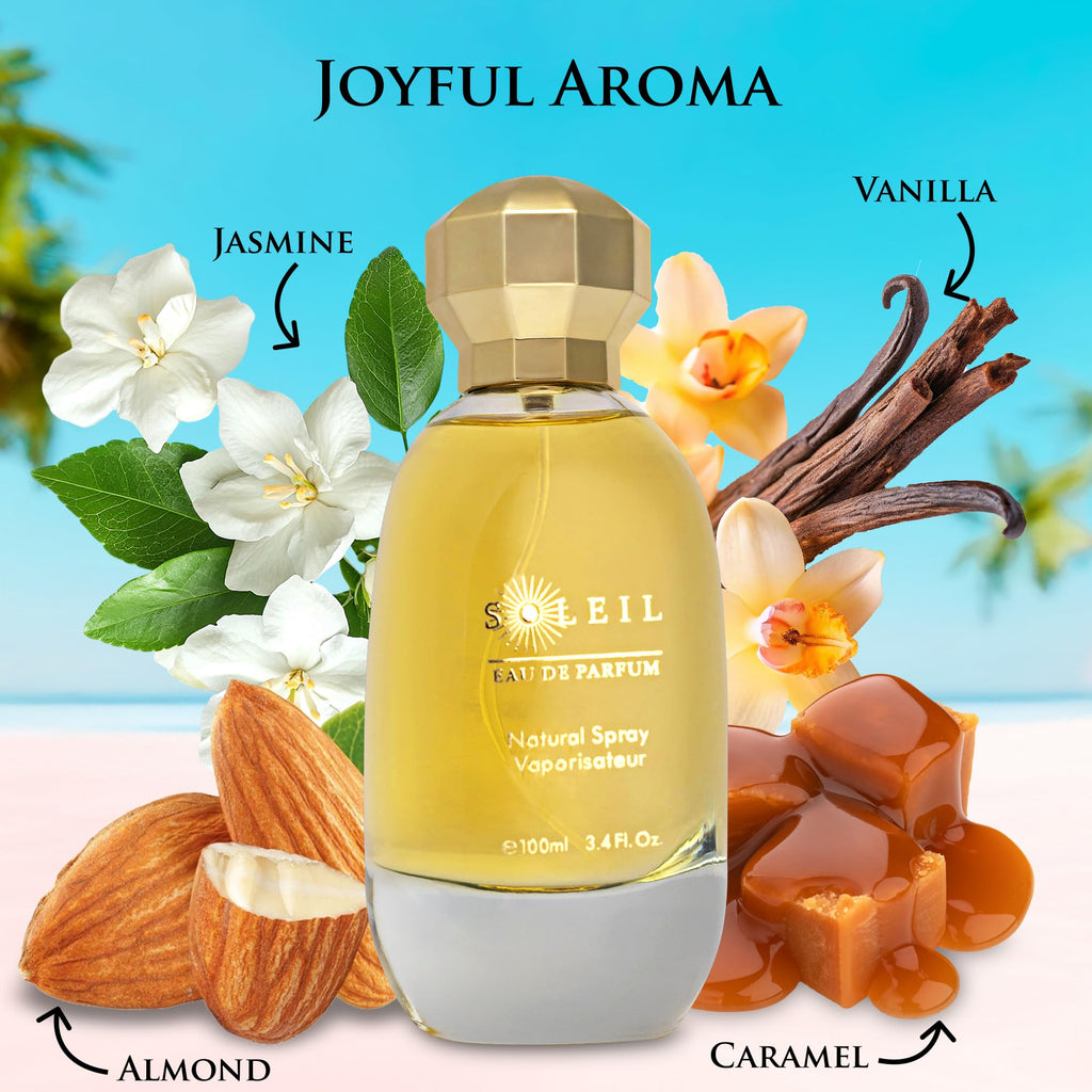 URBAN COLLECTION Soleil for Women Eau De Parfum – Warm Gourmand Notes with Soft Florals and Sandalwood, Paraben-Free 100ml