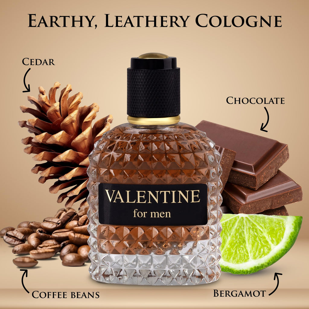 URBAN COLLECTION Valentine for Men Eau De Parfum – Woody Top Notes, Coffee & Hazelnut