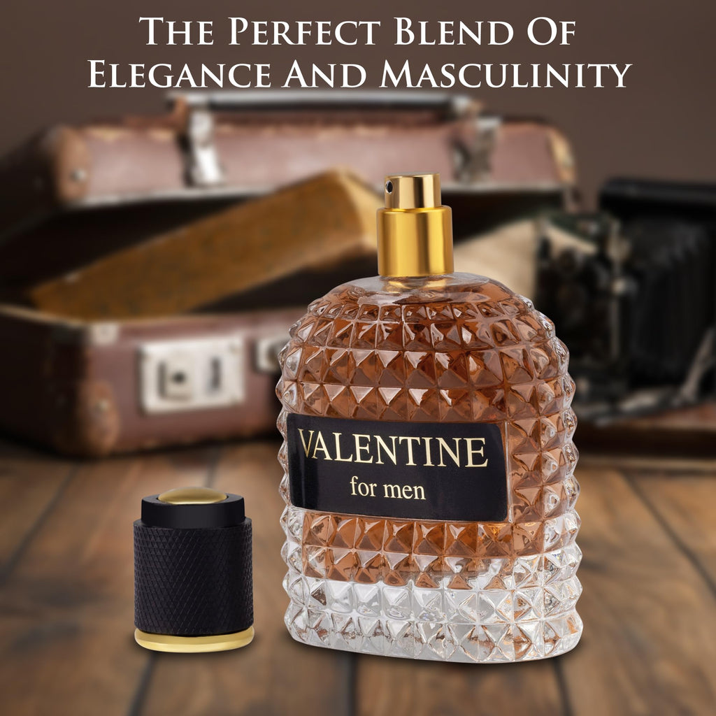 URBAN COLLECTION Valentine for Men Eau De Parfum – Woody Top Notes, Coffee & Hazelnut