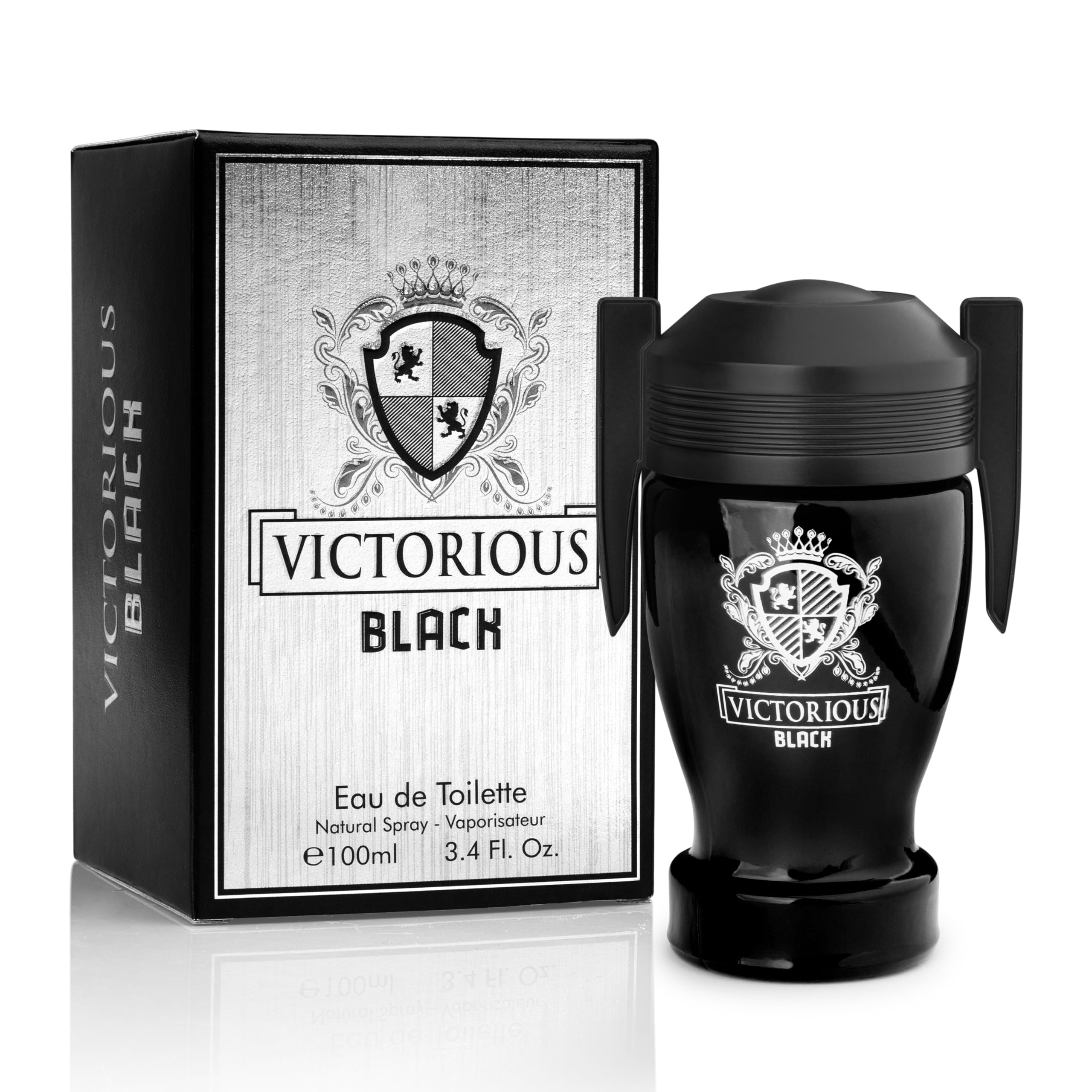 Urban Collection Victorious Black for Men Eau de Toilette – 3.4 fl oz (100 ml) with Citrus, Sea Notes & Woody Base