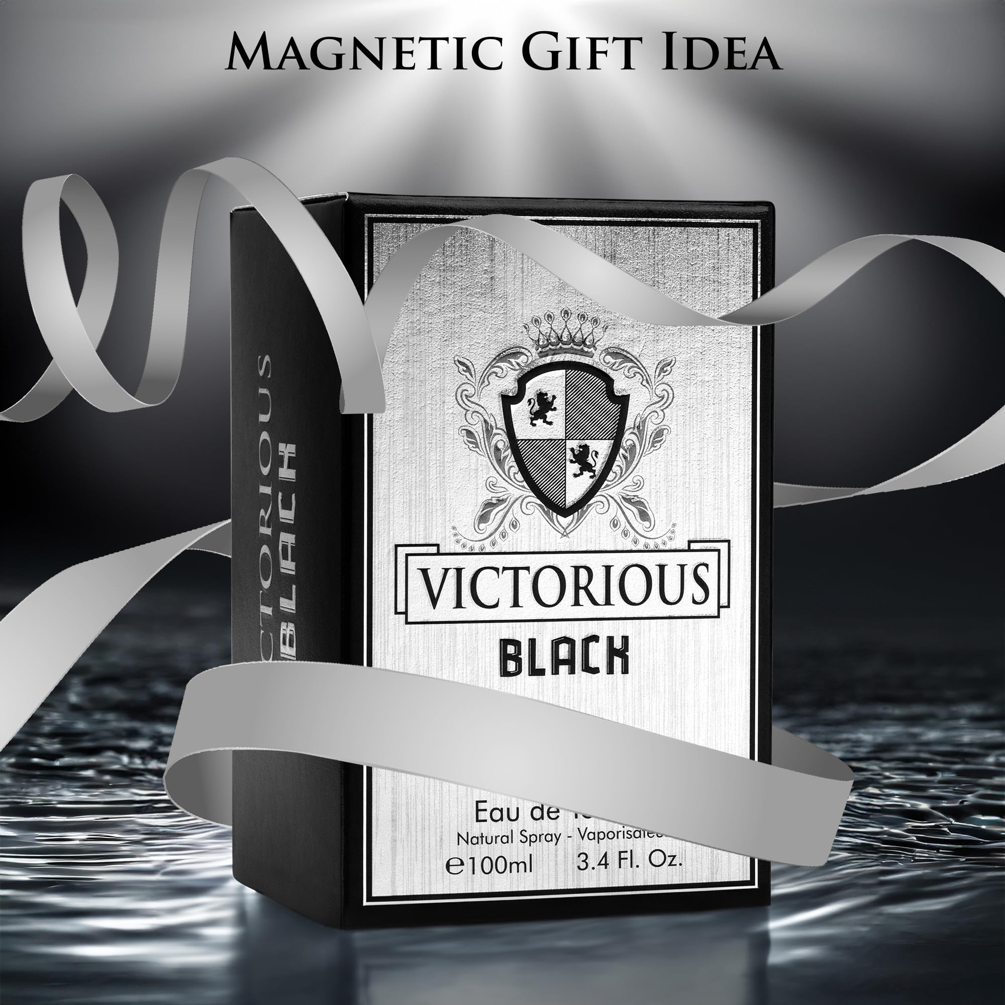Urban Collection Victorious Black for Men Eau de Toilette – 3.4 fl oz (100 ml) with Citrus, Sea Notes & Woody Base