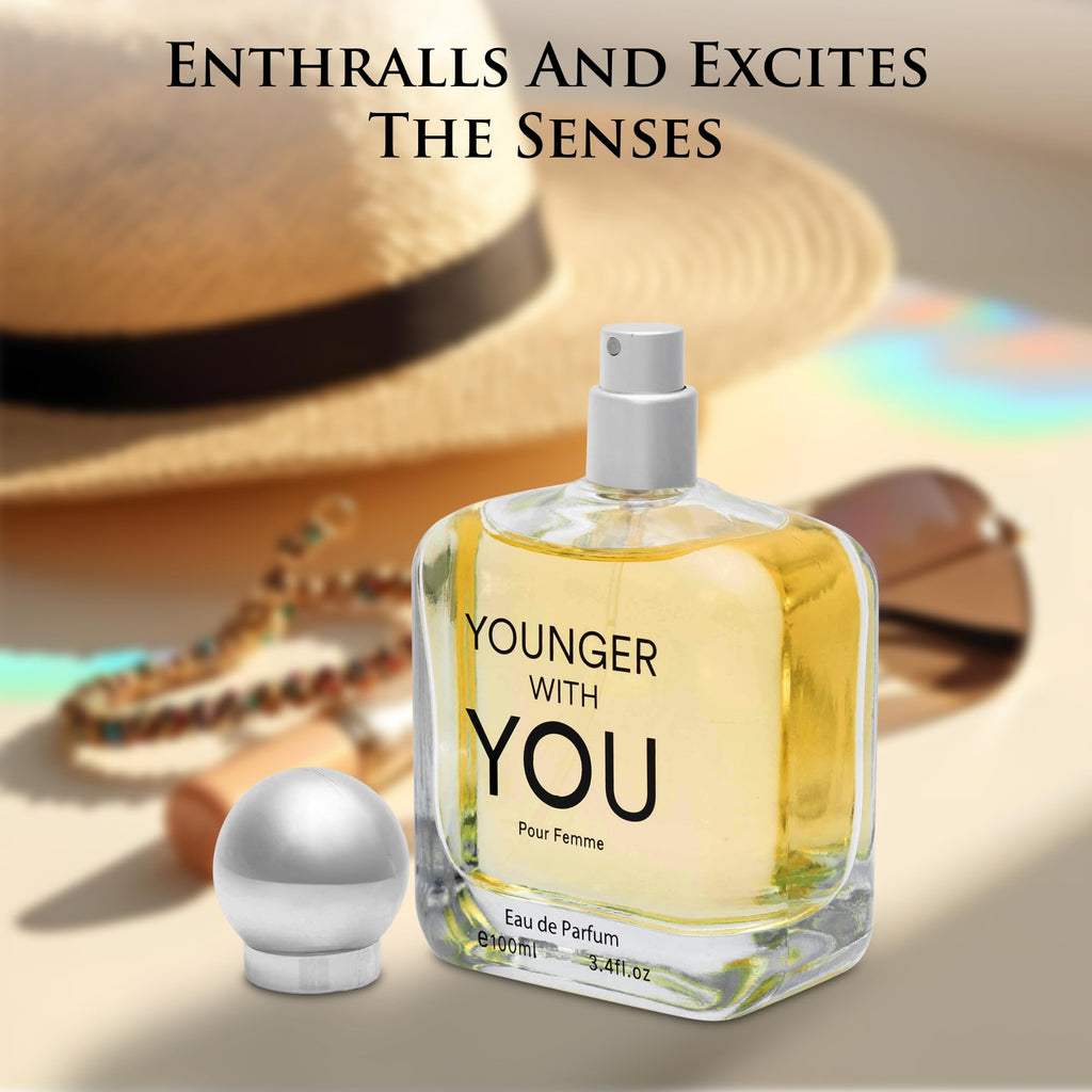 Urban Collection Younger With You for Women – Floral Fruity EDP, Rose & Vanilla Base, Raspberry & Neroli Top, 100ml | Vegan & Cruelty-Free