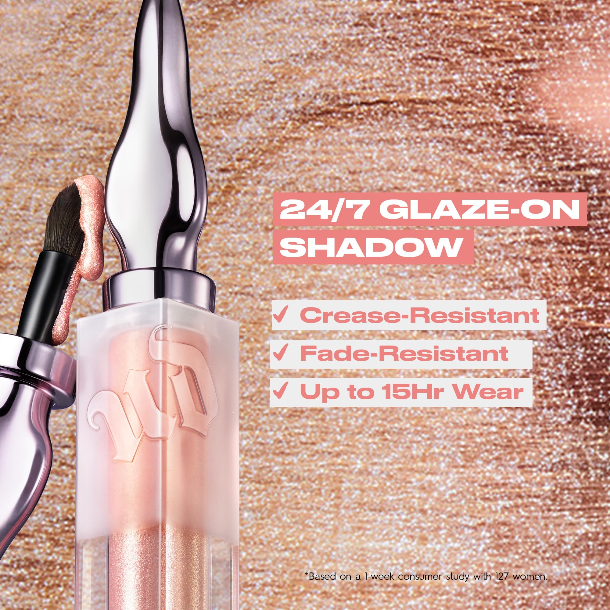 URBAN DECAY 24/7 Glaze-On Liquid Eyeshadow Sugar Twist - Rose Gold Shimmer | Built-In Brush, Crease-Resistant