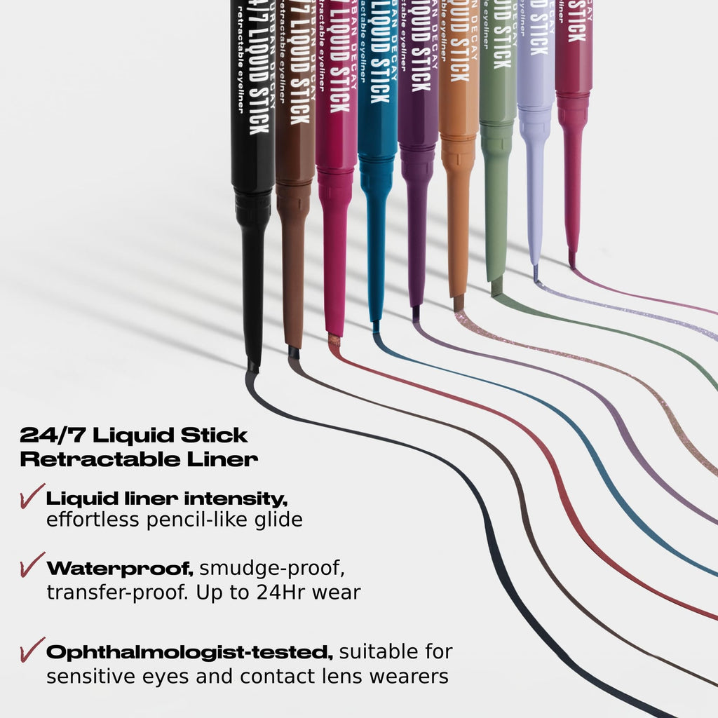 Urban Decay 24/7 Liquid Stick Waterproof Eyeliner – Fluid Fig, Dual-Ended Gel Liner, Up to 24HR Wear