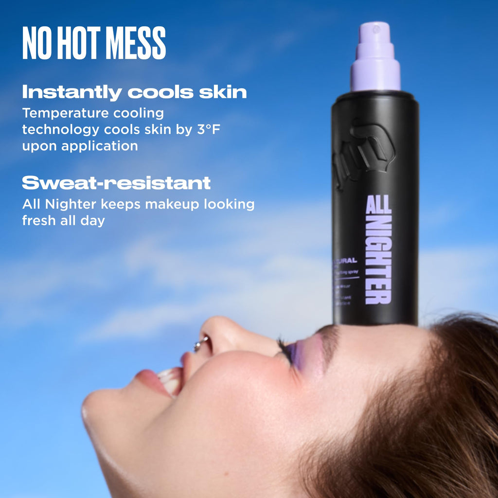 Urban Decay All Nighter Waterproof Setting Spray – Natural Finish, Up to 24HR Wear, 2 x 4 fl oz