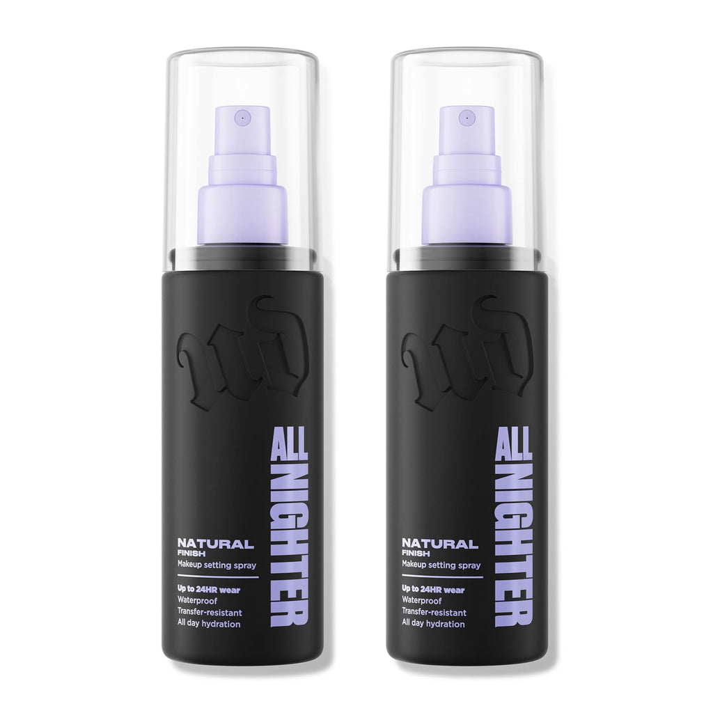 Urban Decay All Nighter Waterproof Setting Spray – Natural Finish, Up to 24HR Wear, 2 x 4 fl oz