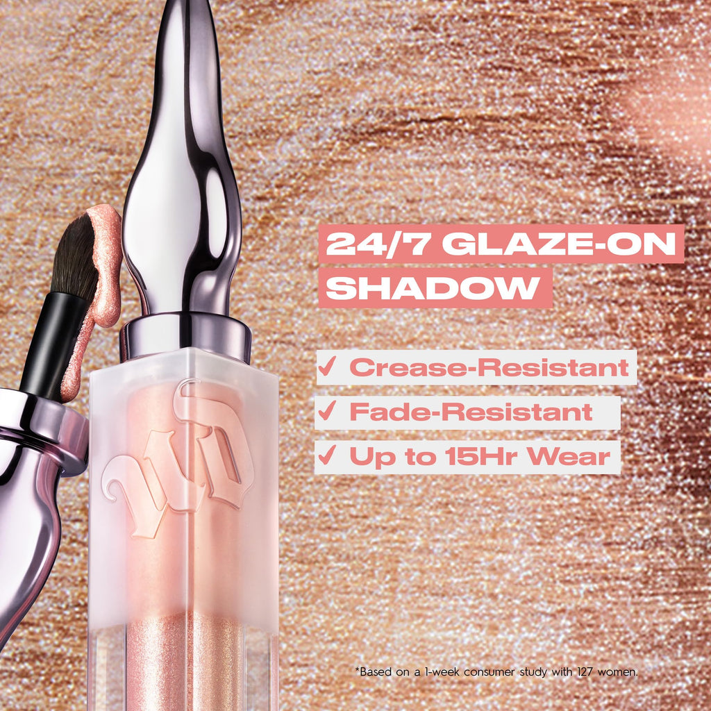 URBAN DECAY 24/7 Glaze-On Liquid Eyeshadow Sunshine Tax & Pink Gold Duo Chrome | Built-In Brush, Crease-Resistant, 0.1 fl oz