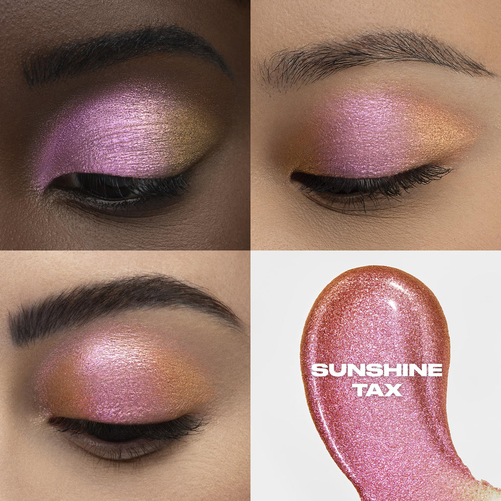 URBAN DECAY 24/7 Glaze-On Liquid Eyeshadow Sunshine Tax & Pink Gold Duo Chrome | Built-In Brush, Crease-Resistant, 0.1 fl oz
