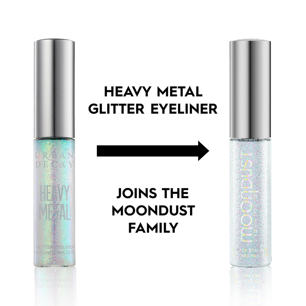 URBAN DECAY Moondust Liquid Glitter Eyeliner (Pyro) – Iridescent Silver Glitter, 0.25 fl oz