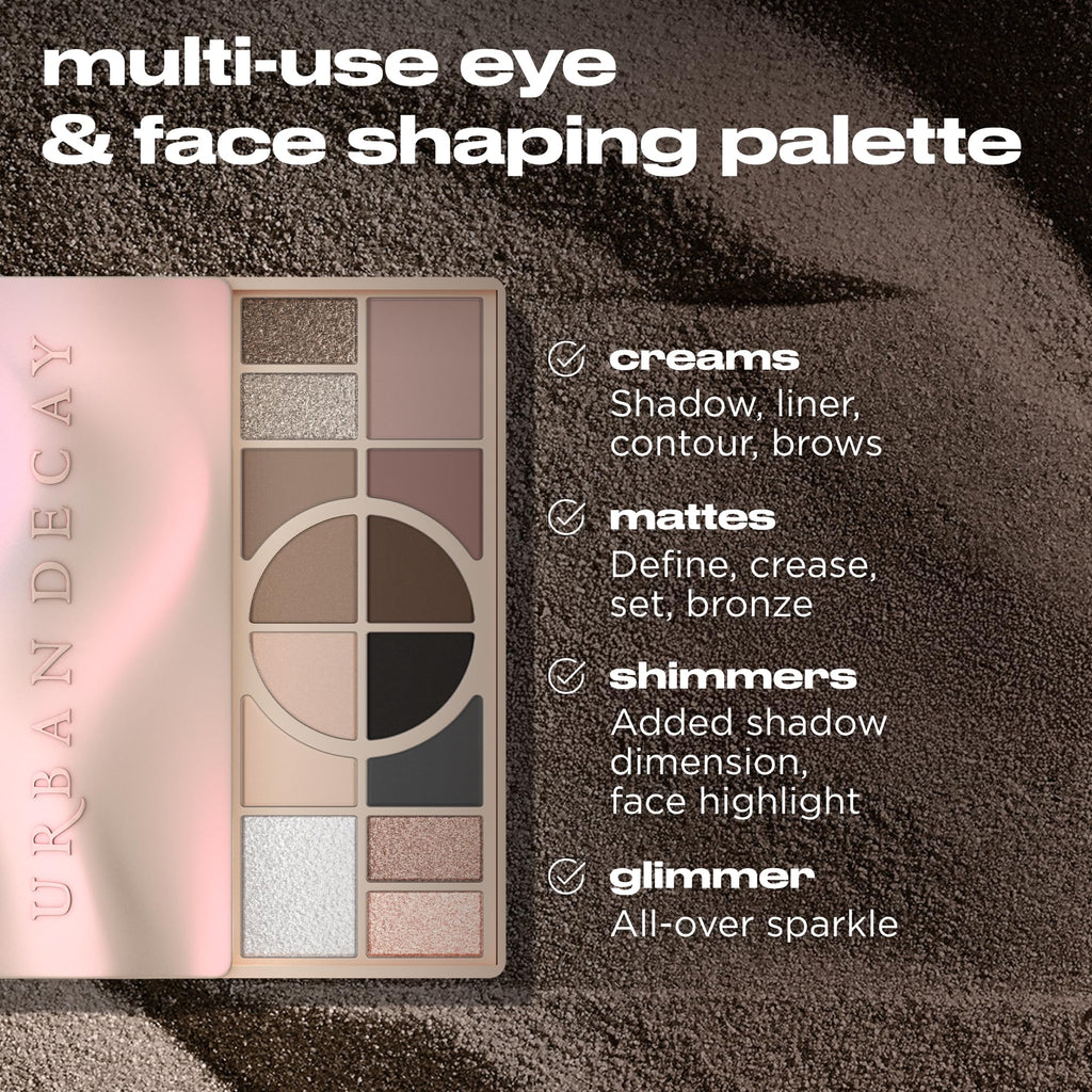 Urban Decay Naked Shaped Eyeshadow Palette – 14 Cool-Tone Shades, All-in-One Eye & Face Palette, Up to 16HR Wear